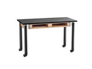 National Public Seating SLT3060AH-10-BC-CAST 30 x 60 in. Chemical Resistant Top with Book Compartments Science Table in Black Legs & Casters National Public Seating SLT3060AH-10-BC-CAST 30 x 60 in. Chemical Resistant Top with Book Compartments Science Table in Black Legs & Casters