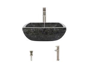 Polaris 857-721-BN Butterfly Blue Granite Vessel Sink with 721-BN Brushed Nickel Vessel Faucet Polaris 857-721-BN Butterfly Blue Granite Vessel Sink with 721-BN Brushed Nickel Vessel Faucet