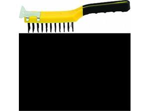 Hyde Mfg 46805 4 x 11 in. Straight Row Wire Brush With Scraper Rubber Grip Hyde Mfg 46805 4 x 11 in. Straight Row Wire Brush With Scraper Rubber Grip