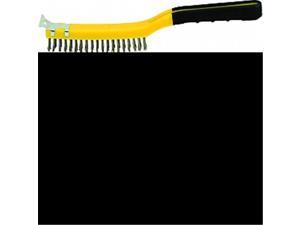 Hyde Mfg 46810 3 x 19 in. Stainless Steel Straight Row Wire Brush With Scraper And Soft Grip Handle Hyde Mfg 46810 3 x 19 in. Stainless Steel Straight Row Wire Brush With Scraper And Soft Grip Handle