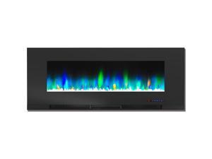 Cambridge CAM50WMEF-1BLK 50 In. Wall-Mount Electric Fireplace in Black with Multi-Color Flames and Crystal Rock Display Cambridge CAM50WMEF-1BLK 50 In. Wall-Mount Electric Fireplace in Black with Multi-Color Flames and Crystal Rock Display