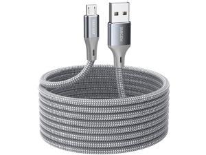 Micro USB Data Cable 164 ft Super Long and Durable Nylon Braided Charging Cable USB to USB20 Compatible with Samsung HTC Android PS4 Sony Sony Moto Nokia Windows etc Gray