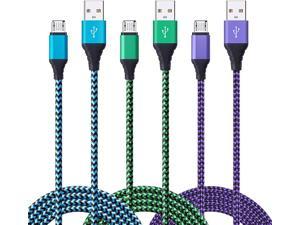 Android Charger Cable 3-Pack 6ft Micro USB Cable Cord Braided Fast Charging Phone Charger for Samsung Galaxy J3 J7 S6 S7 Edge Tablet LG stylo 2/3 LG G3 G4 V10 K20 Plus Blu Kindle Fire 7 8