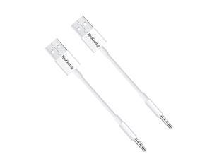 JimGumg 2 pcs 3.5mm Male AUX Audio Jack to USB 2.0 Male Charger Sync Data Compatible for iPod Shuffle 3rd 4th 5th /6/7 Gen MP3/MP4 USB Cables for cellphomes 