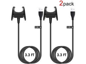 COSOOS Charger Cable Compatible with Fitbit Charge 3/Charge 4 Charger, 2 Pack 3.3ft Replacement USB Charging Cord with Cradle Dock Adapter for Fitbit Charge 3/4 HR Fitness Tracker Smart Watch