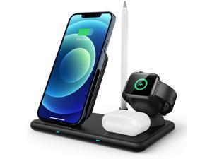 Wireless Charging Station for Apple Products, 4 in 1 Apple Charger Dock for iPhone & iWatch & Airpods & Pencil (Watch Magnetic Charger Not Included)