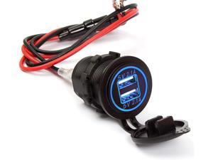 1A & 2.1A for Car Boat Marine Mobile with Wire Fuse DIY Kit 3.1A-Green Dual USB Charger Socket Power Outlet 1A & 2.1A for Car Boat Marine Mobile with Wire Fuse DIY Kit 3.1A-Green Dual USB Charger Socket Power Outlet