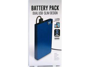 Shen Zhen DNS 16WMS126-BLU 5000mAh Dual USB Battery Pack - Blue