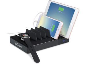 gofanco Charging Station 7 Port 65W, Desktop Charging Stand Organizer for Phones, Tablets and Wearable Devices, up to 2.4A \u2013 Gray (USBCharge7P-G2)