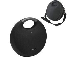 Harman Kardon Onyx Studio 6 Wireless Bluetooth Speaker - IPX7 Waterproof Extra Bass Sound System with Rechargeable Battery, Built-in Microphone, Hard Travel Case Bag Included - Black