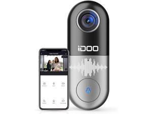 Video Doorbell WiFi – iDOO 1080p HD Video Camera doorbell, 2-Way Audio Home Security Front Door Bell, Motion Detector, Secure Local Storage, Easy Installation (Requires Existing Doorbell Wires)