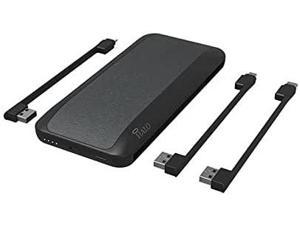 HALO 10000 AC - Contains a 10,000mAh Internal Battery with Built-in AC Wall Plug & Charging Cables - Black
