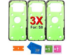 MMOBIEL 3 x Battery Back Rear Cover Pre- Cut Adhesive Sticker Glue Tape Compatible with Samsung Galaxy S8 G950