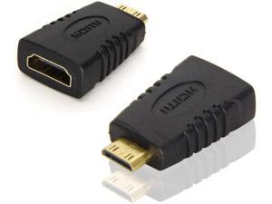 Mini HDMI to HDMI Adapter Cable 1-Pack, UV-CABLE 4K Mini HDMI Male to Female Cable Adapter Compatible with Raspberry Pi Zero W DSLR Camera Camcorder and More (NOT USB/USB C) (0.3, Black)