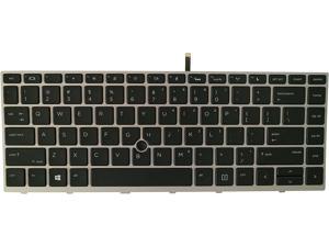 AUTENS Replacement US Keyboard for HP ProBook 640 G4  645 G4  640 G5 Laptop Silver Frame with Pointer Backlight