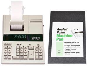 Monroe 122PDX Medium-Duty 12-Digit Print/Display Printing Calculator / Adding Machine With Foam Elevation Wedge Monroe 122PDX Medium-Duty 12-Digit Print/Display Printing Calculator / Adding Machine With Foam Elevation Wedge