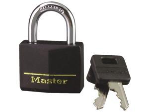 Master Lock 1-.56in. Black Vinyl Cover Brass Padlock  141D