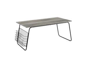 40" Modern Coffee Table with Magazine Holder - Grey Wash/Black 40" Modern Coffee Table with Magazine Holder - Grey Wash/Black