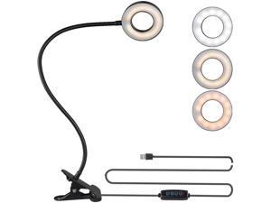 Bekada LED Desk Light with Clamp for Video Conference Lighting Clip on LED Ring Light for Computer Webcam USB Laptop Light for Zoom Meetings Reading Light with 3 Color 10 Dimming Level