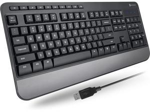 X9 Performance Multimedia USB Keyboard Wired - Take Control of Your Media - Full Size Keyboard with Wrist Rest and 114 Keys (10 Media and 14 Shortcut Keys) - Wired Computer Keyboard for PC and Chrome