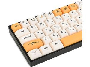 GTSP XDA Bee Keycaps PBT Japanese Yellow keycap 140-Key Set for Cherry MX Covers Fullsize 60% 65% 75% Keyboard（XDA/Honey Milk）