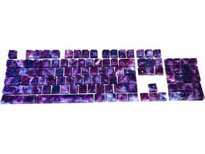 108 ABS Doubleshot Backlit Keycaps OEM Profile for MX Mechanical Keyboard ASIN Layout Water-Transfer Printing Purple Sky