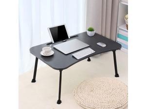 Large Bed Tray NNEWVANTE Multifunction Laptop Desk Lap Desk Foldable Portable Standing Outdoor Camping Table Breakfast Reading Tray Holder for Couch Floor for Adults/Students/Kids Gentleman Black 