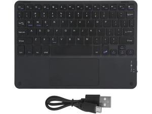 Black 1byone Ultra-Slim Wireless Bluetooth Keyboard with Built-in Multi-touch Touchpad and Rechargeable Battery for Android and Windows 