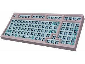 98-Key Mechanical Keyboard Kit,RGB Backlits Kailh Hotswap Socket,Customize DIY Mechanical Keyboard PCB Plate Case,Type-C Wired Mechanical Keyboard (Pink)