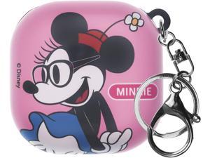 Compatible with Galaxy Buds2 CaseGalaxy Buds Pro CaseGalaxy Buds Live Case Key Ring Holder Keychain Hard Cover  Glasses Minnie Mouse