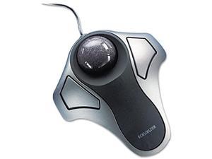Optical Orbit Trackball Mouse, Two-Button, Black/Silver