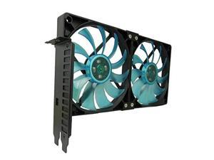 Gelid Solutions PCI Slot Fan Holder|2 x Slim 120mm UV Blue Fan|High Airflow with Quiet Operation|SL-PCI-02|Blue
