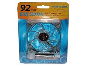 MassCool BLD-09025S1M 92mm 3 & 4pin 4-Blue LED Case Fan Power supply fan