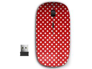 KOOLmouse Optical 2.4G Wireless Computer Mouse Blue Red Heart Polka Dot