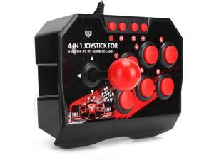 Dilwe Arcade Joystick Machine for Switch/PC/PS3, Arcade Fight Stick with USB Port Wired Arcade Joystick Arcade Games Accessories Spherical Metal Joystick and 6 Round Control Buttons