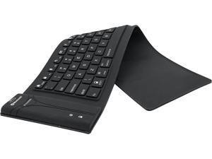 Tech Foldable Silicone Keyboard Wireless Bluetooth Waterproof Rollup Keyboard for NotebookPCLaptopiPadiPhone Black XSmall