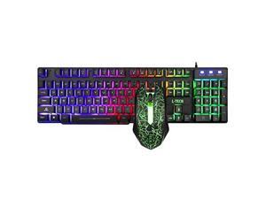 Tjtz Illuminated Gaming Keyboard Wired Laptop USB Mechanical Feel Keyboard Professional Gaming Keyboard