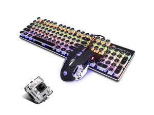 Black Elegant HUAJI ABS Round Key Caps Backlight for Cross Axis Mechanical Keyboard