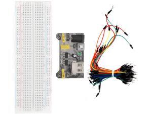 TeOhk 3 in 1 M102 830 Points Breadboard + 3.3V/ 5V Power Supply Module + 65pcs Jumper Wires M to M Cable Electronic Component Kit Set for Pi, DIY Project TeOhk 3 in 1 M102 830 Points Breadboard + 3.3V/ 5V Power Supply Module + 65pcs Jumper Wires M to M Cable Electronic Component Kit Set for Pi, DIY Project