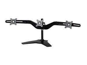 Amer Mounts Stand Based Triple Monitor Mount For Three 15"-24" Lcd/Led Flat Panel Screens