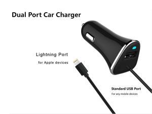 iPhone Car Charger, 17W 5V Lightning Car Charger, PowerDrive Car Charger with 3.3ft Apple Cable, for iPhone XS/Max/XR/X/8/7/6/Plus, iPad Pro/Air 2/Mini, and More iPhone Car Charger, 17W 5V Lightning Car Charger, PowerDrive Car Charger with 3.3ft Apple Cable, for iPhone XS/Max/XR/X/8/7/6/Plus, iPad Pro/Air 2/Mini, and More