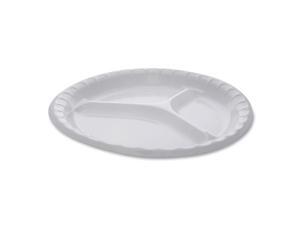 Pactiv Foam Dinnerware, 3-Compartment Plate, 10.25 Diam 0TK10044000Y Pactiv Foam Dinnerware, 3-Compartment Plate, 10.25 Diam 0TK10044000Y