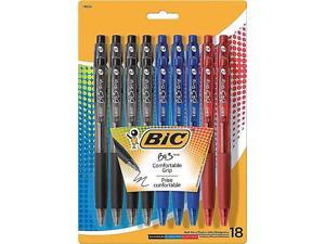 BIC BU3 Grip Retractable Ball Pen, Medium Point (1.0 mm), Assorted Colors, 18-Count BIC BU3 Grip Retractable Ball Pen, Medium Point (1.0 mm), Assorted Colors, 18-Count