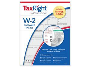 ComplyRight TaxRight 2020 W-2 6-Part Laser Tax Form Kit w/Software & Envelopes