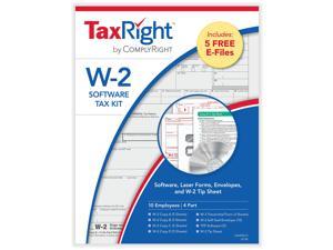 ComplyRight TaxRight 2020 W-2 4-Part Laser Tax Form Kit with Software &