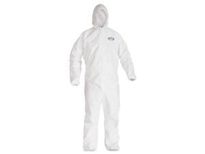 A40 Elastic-Cuff Hooded Coveralls White 2X-Large 25/Case A40 Elastic-Cuff Hooded Coveralls White 2X-Large 25/Case