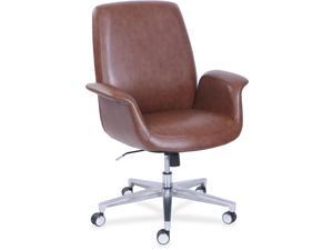 La-Z-Boy ComfortCore Gel Seat Collaboration Chair - Faux Leather Brown Seat - Faux Leather Brown Back - 20.3" Width x 29 La-Z-Boy ComfortCore Gel Seat Collaboration Chair - Faux Leather Brown Seat - Faux Leather Brown Back - 20.3" Width x 29
