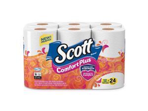 Scott ComfortPlus Toilet Paper, Double Roll, Bath Tissue, 1-Ply, 231, 12 Roll Scott ComfortPlus Toilet Paper, Double Roll, Bath Tissue, 1-Ply, 231, 12 Roll