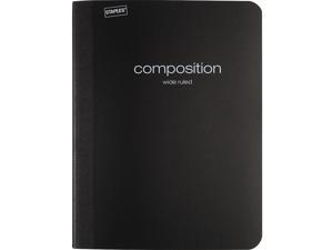 Staples Poly Composition Notebook Wide Ruled 9-3/4" x 7-1/2" Black TR55087N