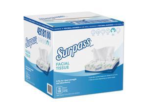 Surpass Facial Tissue, 2-Ply, White, Flat Box, 125/Box, 10 Boxes/Carton 49181 Surpass Facial Tissue, 2-Ply, White, Flat Box, 125/Box, 10 Boxes/Carton 49181